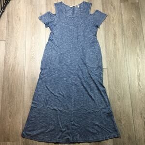 Soft Surroundings Electra Cold Shoulder Maxi Dress Heather Grey PM